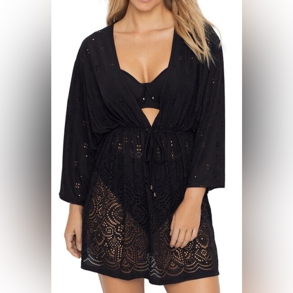 Dotti Gypsy Gem Crochet Swim Cover-up NEW! Black Size XL New - Picture 1 of 11